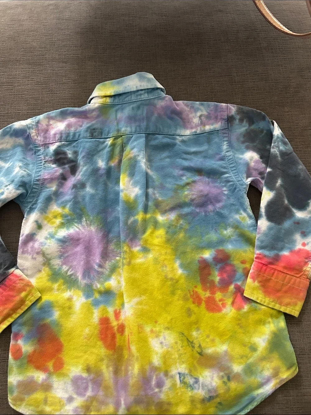 Ralph Lauren Vintage 90s Boys Tie Dye Button Down Shirt - Made in USA - Size 4